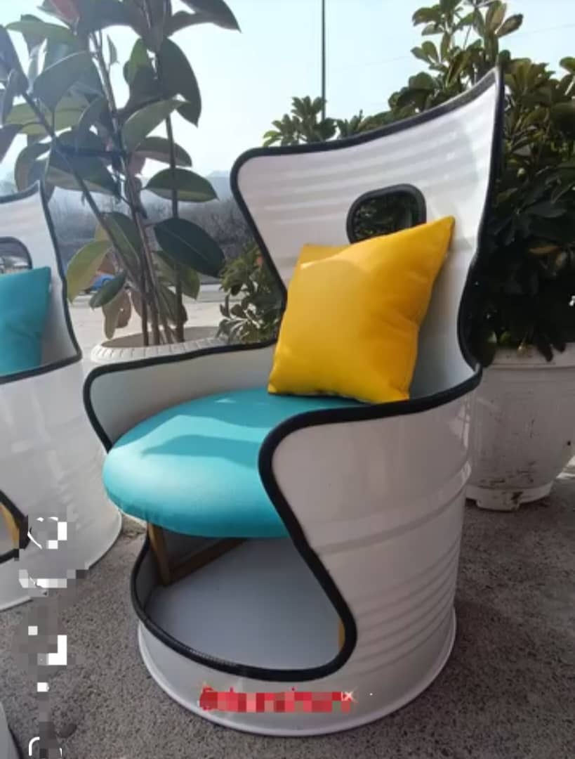 ساخت صندلی بشکه ای فلزی دکور اهورا در امام زاده هاشم رشت